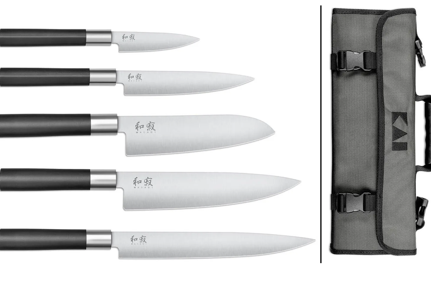 Mallette 5 couteaux japonais KAI Wasabi Black EURO