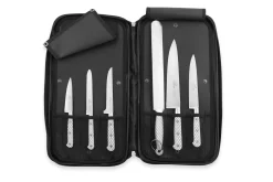 Mallette cuisine Sabatier Toque Blanche 5 couteaux fabrication française + 1 fusil