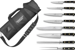 Mallette cuisinier Sabatier Chef 6 couteaux fabrication française + 1 fourchette + 1 fusil