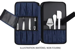 Mallette vide Wusaki bleue pour 21 couteaux et ustensiles + 1 grande poche de rangement