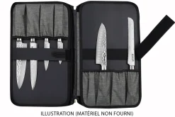 Mallette vide Wusaki grise pour 21 couteaux et ustensiles + 1 grande poche de rangement