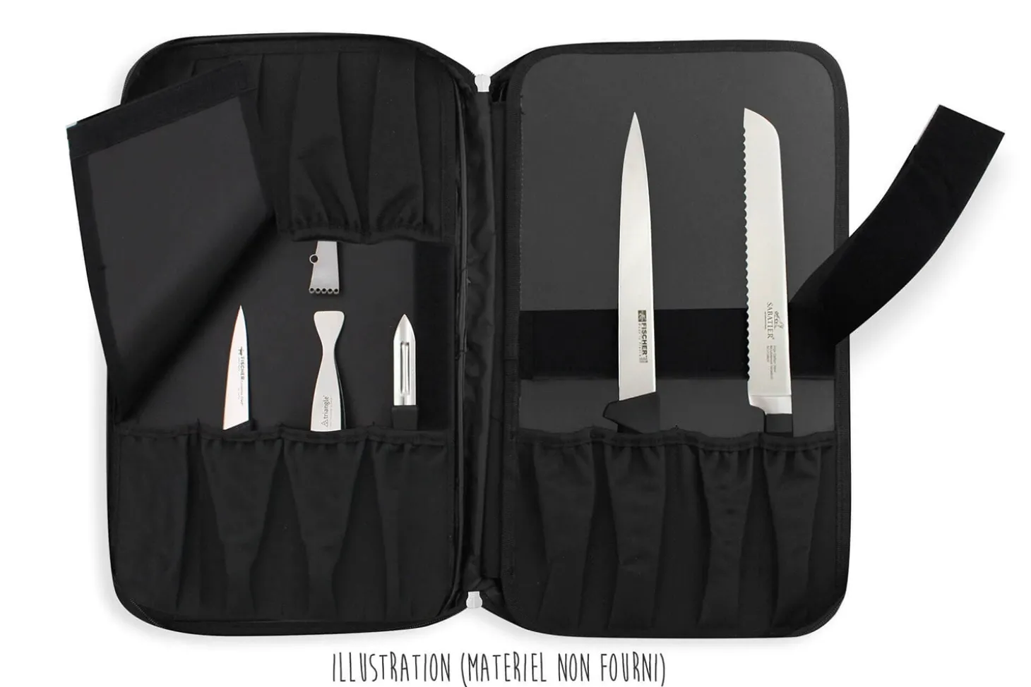 Mallette vide Wusaki pour 21 couteaux et ustensiles + 1 grande poche de rangement