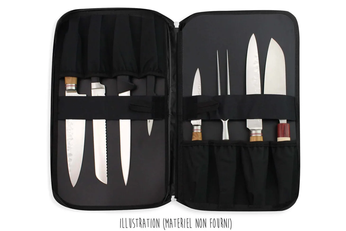 Mallette vide Wusaki pour 21 couteaux et ustensiles + 1 grande poche de rangement