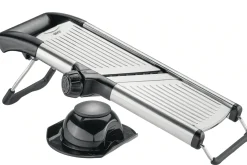 Mandoline Gefu Volari en acier inoxydable 41,5cm avec poussoir