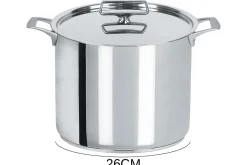 Marmite Cristel Castel'Pro en acier inoxydable 18/10 3 ply + couvercle tout inox