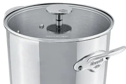 Marmite Mauviel M'Cook Accessoire en fonte d'inox compatible induction 24cm avec couvercle en verre