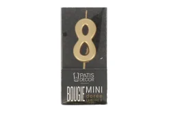 Mini bougie d'anniversaire dorée Patisdécor chiffre