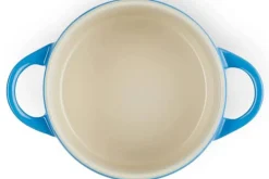 Mini cocotte ronde en céramique Le Creuset 10cm Azur