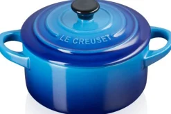 Mini cocotte ronde en céramique Le Creuset 10cm Azur