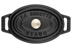 Mini cocotte Staub ovale en fonte émaillée noir mat 11cm