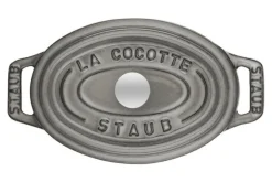 Mini cocotte Staub ovale en fonte émaillée gris graphite 11cm
