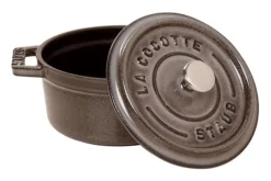 Mini cocotte Staub ronde en fonte émaillée gris graphite 10cm