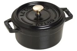 Mini cocotte Staub ronde en fonte émaillée noir mat 10cm