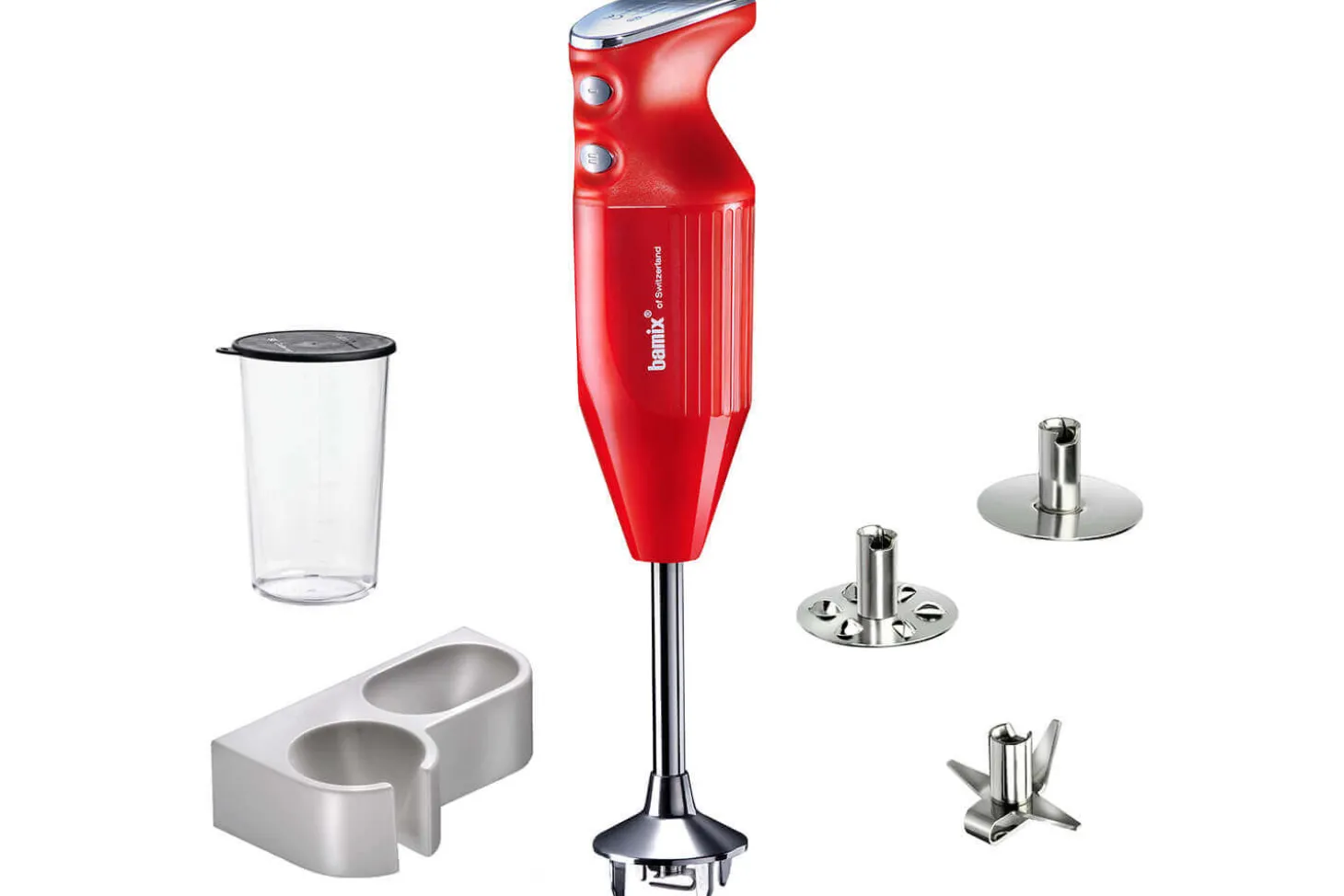 Mixeur Plongeant Bamix M200 Mono rouge avec accessoires