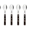 Ménagère 24 couverts de table Tramontina en inox et bois marron