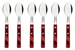 Ménagère 24 couverts de table Tramontina en inox et bois rouge