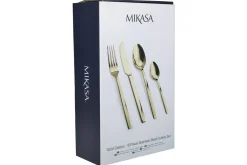 Ménagère 16 couverts Mikasa Ciara Diseno en acier inox doré