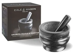 Mortier et pilon Cole & Mason en granit noir élégant - Diamètre 14cm
