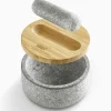 Mortier et pilon Joseph Joseph Dash en granite avec couvercle en bambou