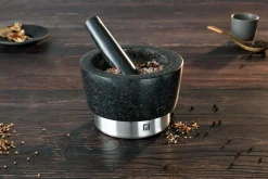 Mortier et pilon Zwilling Spices en granit noir diamètre 15cm