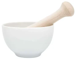Mortier KAI blanc en porcelaine + pilon en bois