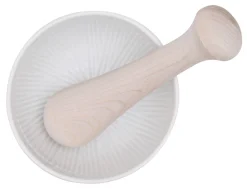 Mortier KAI blanc en porcelaine + pilon en bois