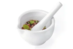 Mortier + pilon Gefu Macino en porcelaine blanche
