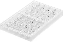 Moule en silicone et tritan professionnel Silikomart 10 barrettes de chocolat avec insert