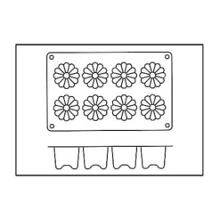 Moule en silicone professionnel Silikomart Silicon Flex 300x175mm 8 canelés
