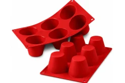 Moule en silicone professionnel Silikomart Silicon Flex 300x175mm 6 babas 7.5cm