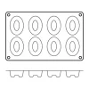 Moule en silicone professionnel Silikomart Silicon Flex 300x175mm 8 savarins ovales