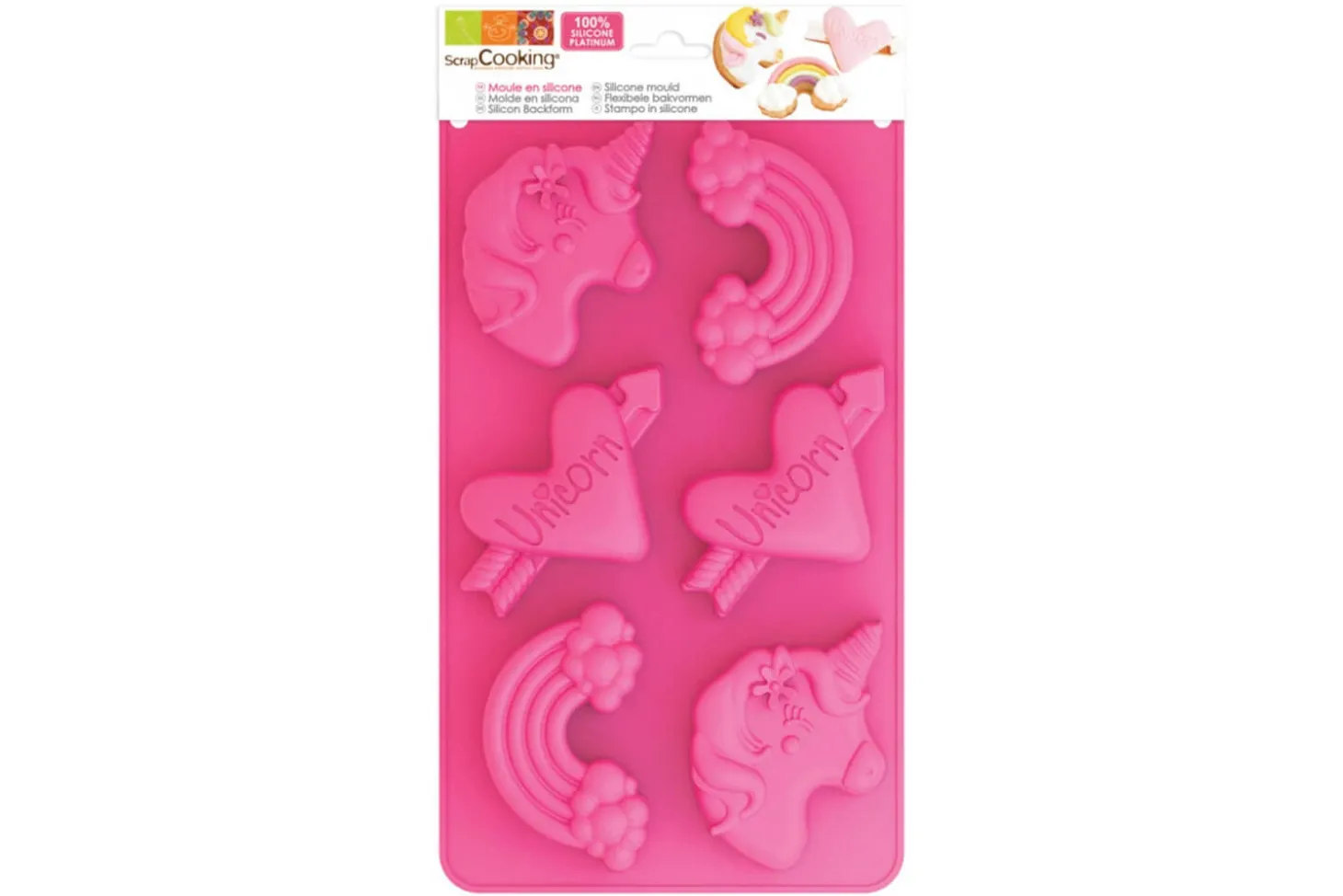 Moule à gâteau Scrapcooking en silicone - Multi-licorne