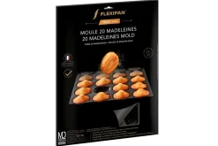 Moule 20 madeleines Flexipan anti-adhérent en silicone et tricot de verre 40x30cm