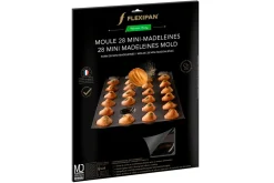 Moule 28 mini madeleines Flexipan anti-adhérent en silicone et tricot de verre 40x30cm