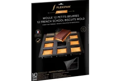 Moule 12 petits beurres Flexipan anti-adhérent en silicone 40x30cm