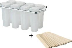 Moule pour 8 sucettes glacées KitchenCraft + 16 batonnets en bois