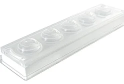Moule pâtissier Silikomart silicone blanc 5 sphères 3D diamètre 48mm