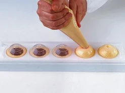 Moule pâtissier Silikomart silicone blanc 5 sphères 3D diamètre 48mm
