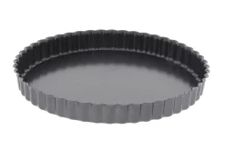 Moule à tarte cannelé en acier De Buyer à fond fixe bord droit