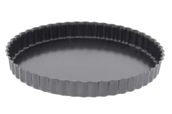 Moule à tarte cannelé en acier De Buyer à fond fixe bord droit