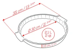 Moule à tarte Peugeot Appolia en céramique rouge Ø30cm