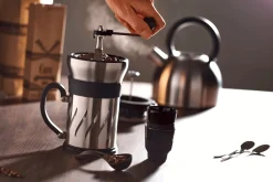 Moulin à café et cafetière à piston 2 en 1 Peugeot Paris Press en inox / ABS 15cm