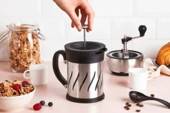 Moulin à café et cafetière à piston 2 en 1 Peugeot Paris Press en inox / ABS 15cm