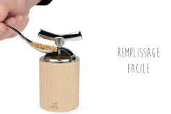 Moulin à graines de lin manuel Peugeot Isen en bois et inox 13cm