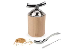 Moulin à graines de lin manuel Peugeot Isen en bois et inox 13cm