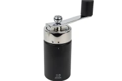 Moulin à muscade à manivelle Peugeot Isen en inox et bois de hêtre noir mat 15cm