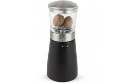 Moulin à muscade manuel Peugeot Madras en bois de hêtre, inox et acrylique chocolat 15cm