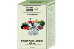 Moulin passe-légumes 3 grilles La Bonne Graine en acier inox Ø20cm
