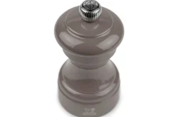 Moulin à poivre manuel Peugeot Bistro en bois de hêtre laqué gris taupe 10cm