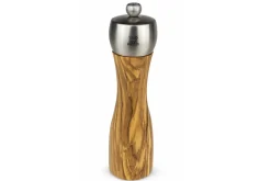 Moulin à poivre manuel Peugeot Fidji en bois d'olivier et inox